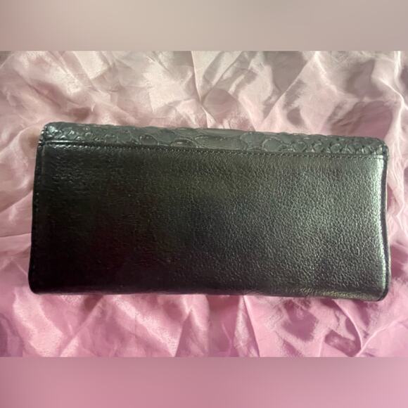 Coach Python Glitter Black Leather Wallet - EUC - Picture 2 of 8